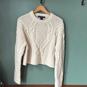 French Connection Ivory Cable Knit Sweater